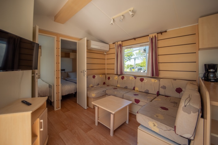 Vardagsrum i Kneippbyns Villavagn på Gotland