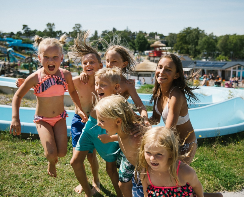 Attraktionen Tvillingarna på Kneippbyn Vattenland Gotland
