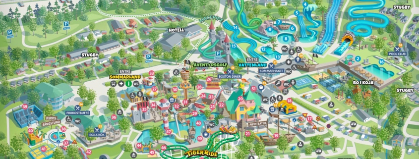 Karta över semesterboenden och upplevelser på Kneippbyn Resort Visby